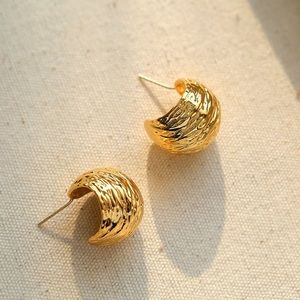 New Brushed Stripe Curved Earrings
